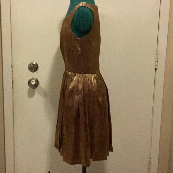 Vintage Francine Browne Dress 6 bronze no/belt. - Picture 4 of 10